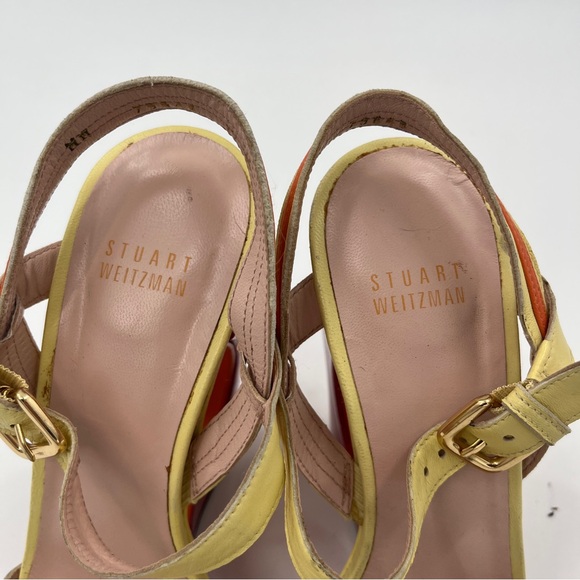 Stuart Weitzman Color block Cutout Block heeled Wedges - Size 7.5 - Picture 5 of 15